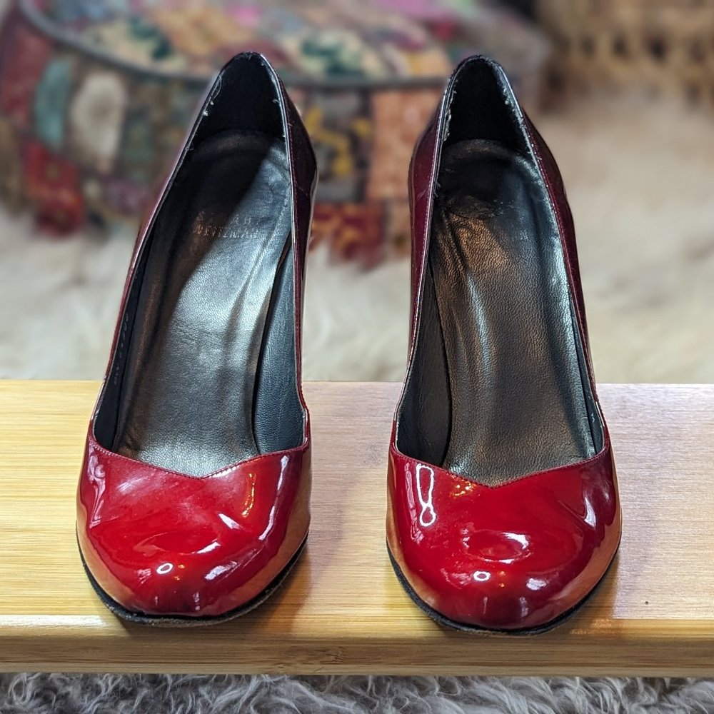 Stuart Weitzman Red Ombre Patent Leather Heels